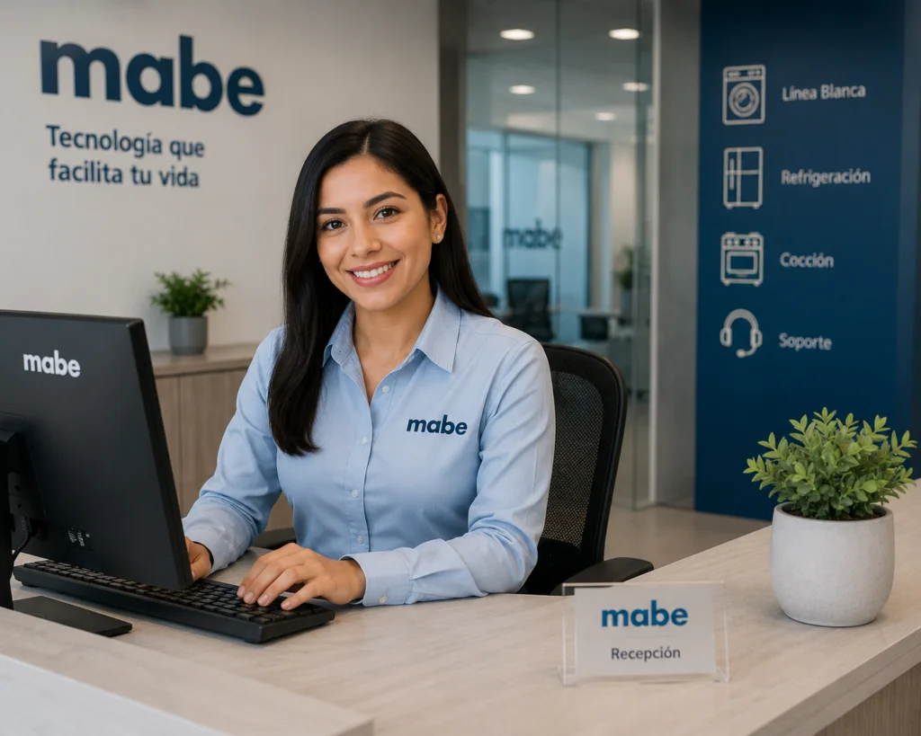 Técnico autorizado Mabe documentando una reparación en Chile