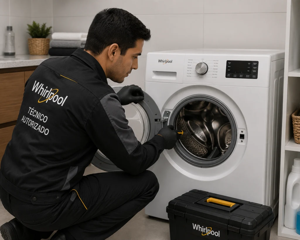 Técnico Whirlpool atendiendo lavadoras whirlpool en Chile